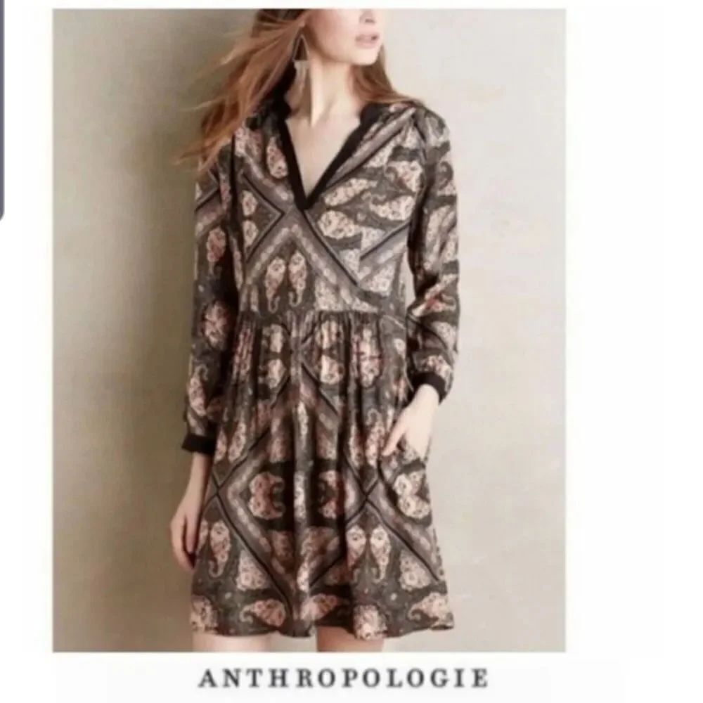 Anthropologie Holding Horses Farcia floral Paisley Dress sz Small